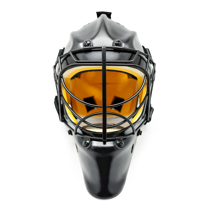 Ruostumattomasta teräksestä valmistettu kissan silmän säleikkö Custom Field Hockey-maalivahti kypärä