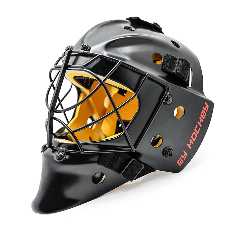 Ruostumattomasta teräksestä valmistettu kissan silmän säleikkö Custom Field Hockey-maalivahti kypärä